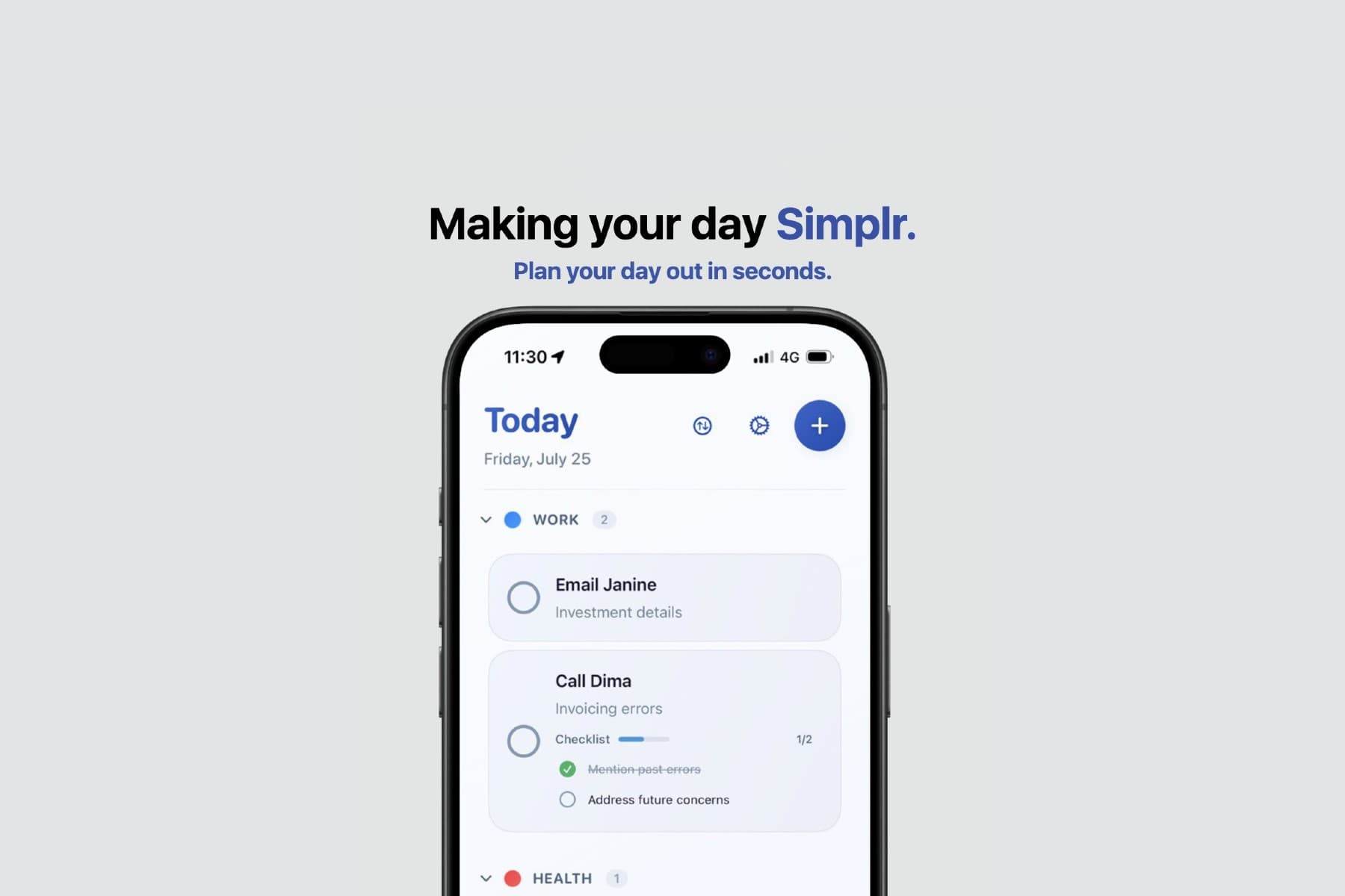 Simplr iOS App Screenshot